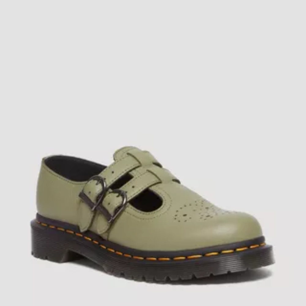 Dr. Martens Olive Buckle Mary Jane Shoes